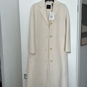 NWT Theory Ivory Wool Cashmere Coat